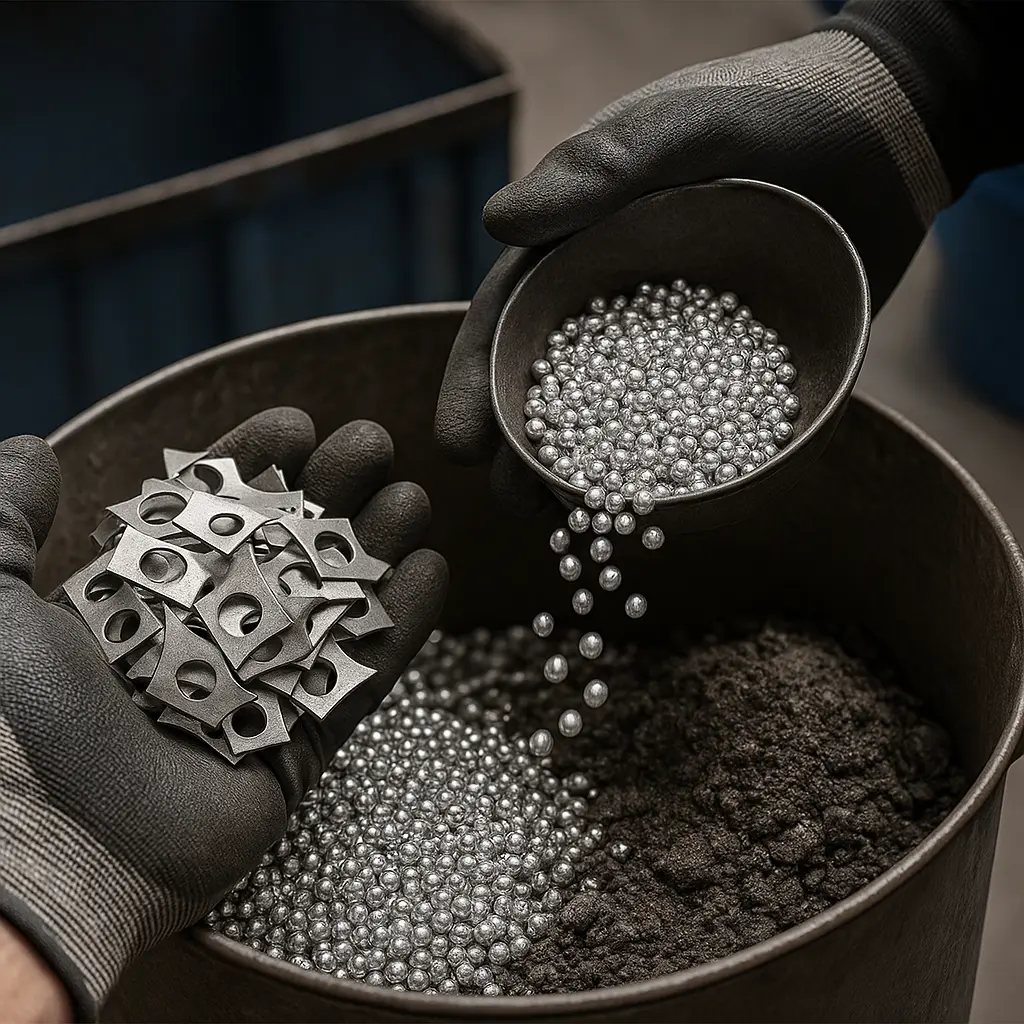 Edelmetall Recycling Stanzabfälle Gekrätz